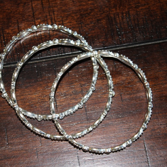 Set of Three Silver Bangle Bracelets - Picture 2 of 3